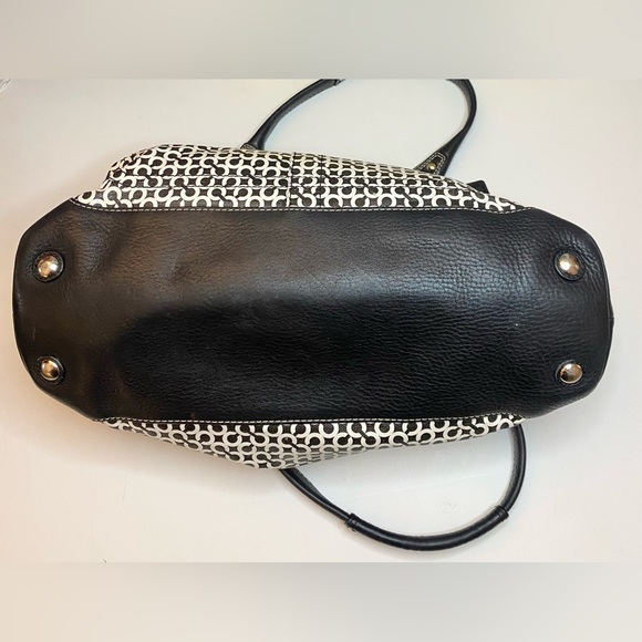 Coach Penelope Op Art Signature Leather Shoulder Handbag in black and white - Picture 11 of 12